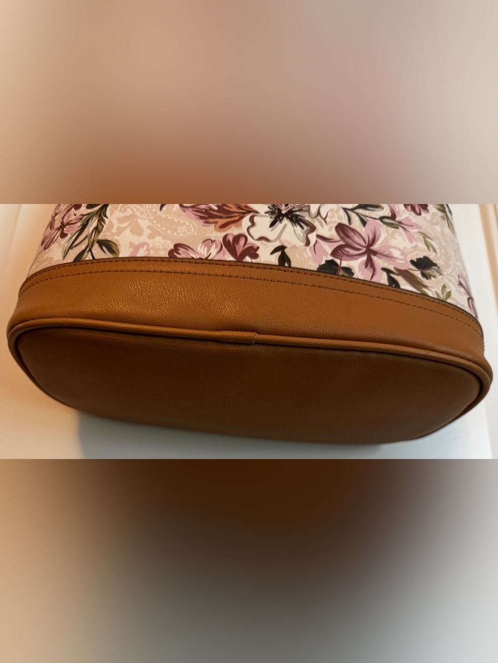 Giani Bernini Floral Print Shoulder Bag Blush Pink Brown Hobo Purse - Picture 8 of 13